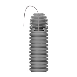 Tubo corrugato pieghevole medio icta autorinvenente - diametro 25mm - con tiracavo - grigio scuro
