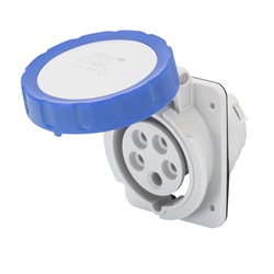 PRESA FISSA DA INCASSO A 10° HP - IP66/IP67 - 3P+N+T 16A 200-250V 50/60HZ - BLU - 9H - CABLAGGIO A VITE
