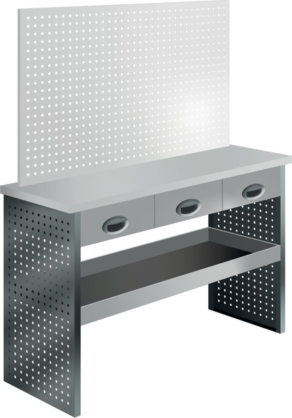 Mobile officina mobile 1300x470 mm con piano lavoro integrato e pannello forato per veicoli grandi