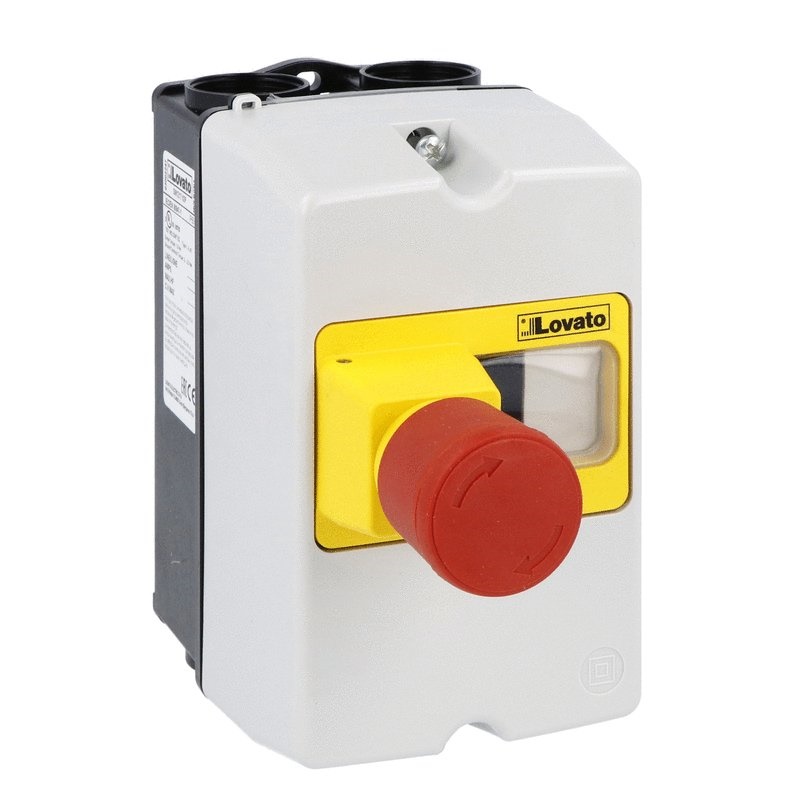 Contenitore da parete IP65 per SM1P larghezza 80mm con pulsante arresto emergenza