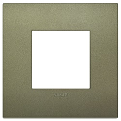 Placca Classic 2 moduli tecnopolimero verde matt per installazioni elettriche