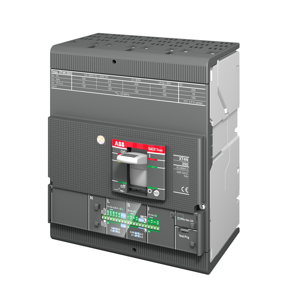 Interruttore automatico modulare 4 poli 250A con rilascio elettronico EKIP-I per impianti industriali e civili