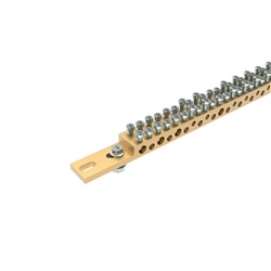 Collettore messa a terra doppio ottone 41 fori 462 mm per impianti elettrici sicurezza