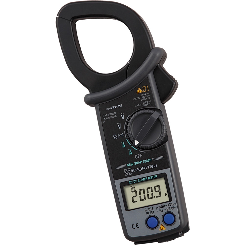 Pinza amperometrica digitale TRMS 2000A AC/DC CAT IV 600V con display LCD retroilluminato e funzione data hold