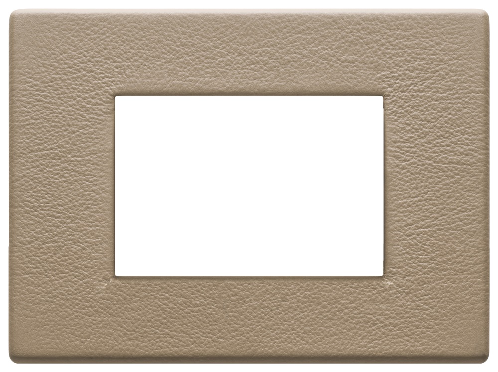 Placca 3 moduli pelle naturale effetto savana design elegante per interni