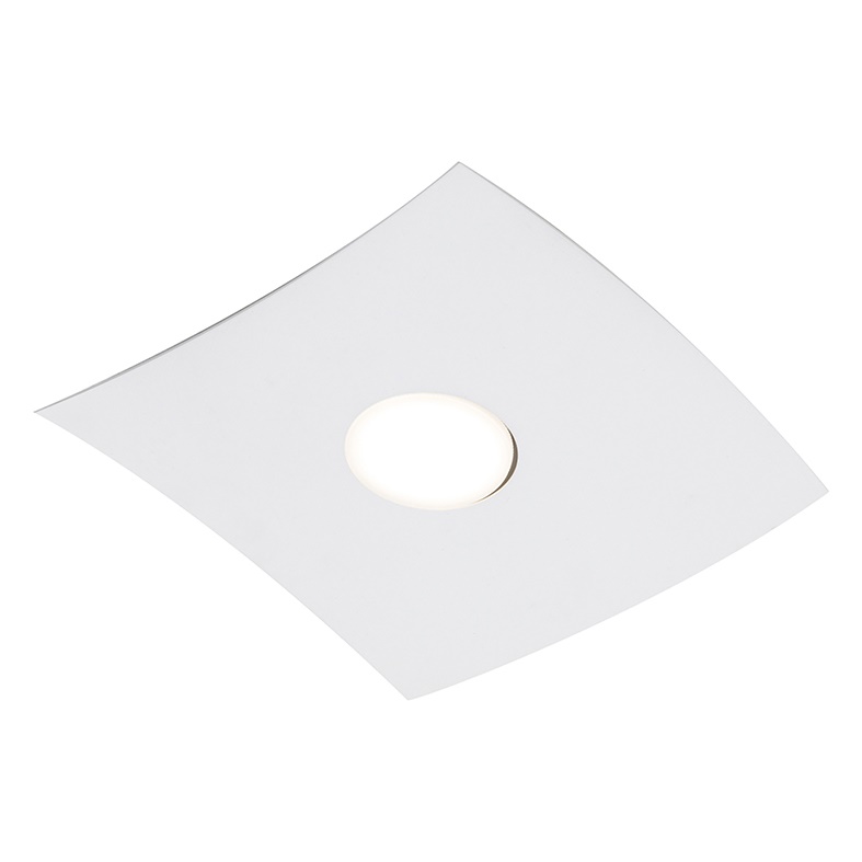 Plafoniera singolo elemento bianca GX53 metallo verniciato ideale ambienti moderni residenziali