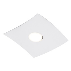 Plafoniera singolo elemento bianca GX53 metallo verniciato ideale ambienti moderni residenziali