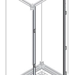 Montanti per pannelli DIN altezza 1400 mm coppia supporti struttura quadro elettrico