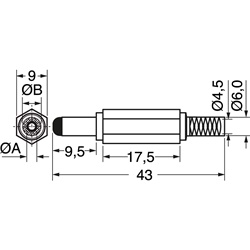 Presa DC professionale 5,5x2,5 mm nera con guida integrata per impianti elettrici affidabili e duraturi