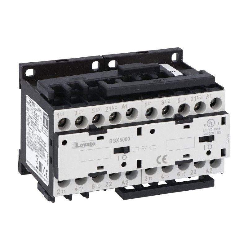 Teleinvertitore 9A AC3 4kW bobina 24VAC interblocco meccanico applicazioni industriali