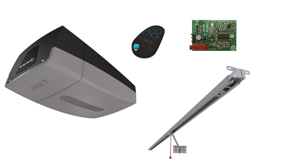 Kit automazione motore 24V forza trazione 600N per porte fino 9 m²