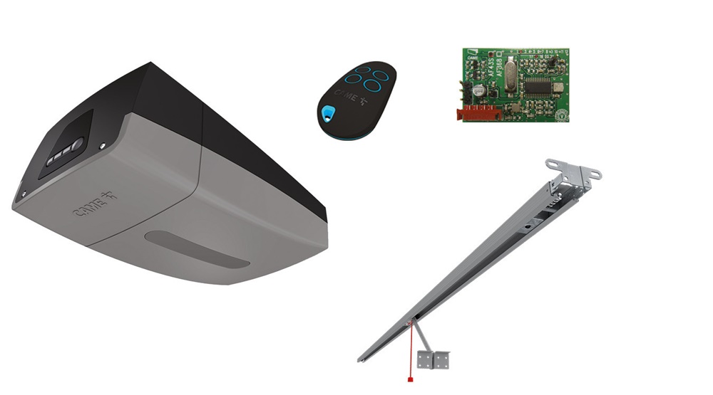 Kit automazione motore 24V forza trazione 600N per porte fino 9 m²