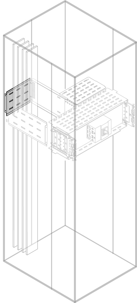 Segreto verticale posteriore 50mm altezza 400mm fissaggio componenti elettrici