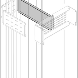 Segregatore verticale posteriore altezza 50mm profondità 900mm per ufficio