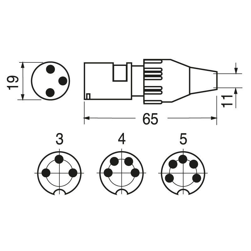 Spina volante micrometrica nichel 5 poli connessioni elettriche affidabili e resistenti