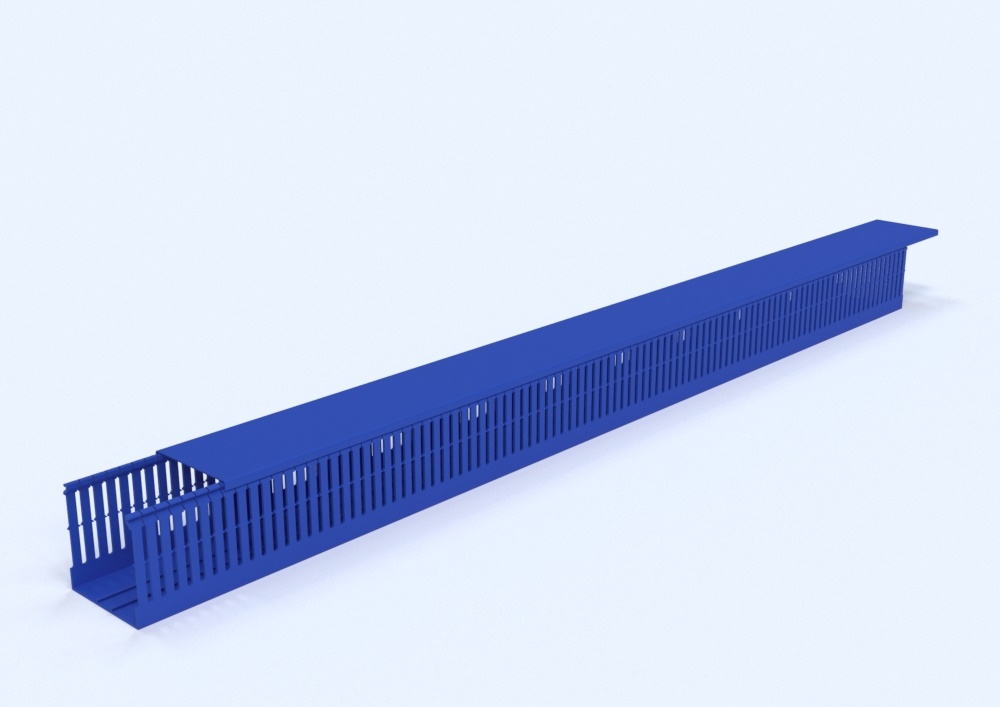 Canalina cablata 60x80 mm blu pareti forate protezione cavi elettrici industriale civile