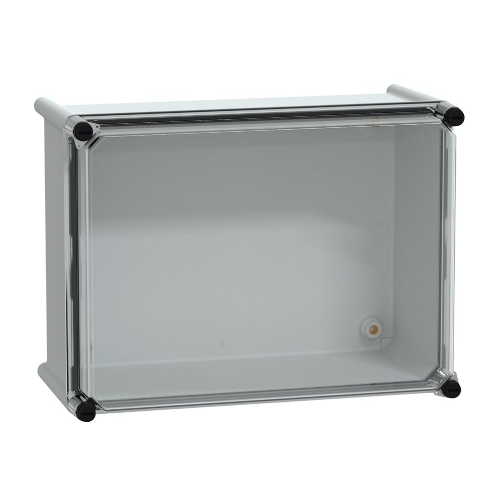 Cassetta PLS, retro in poliestere, coperchio trasparente per PC IP65 27x36x18cm
