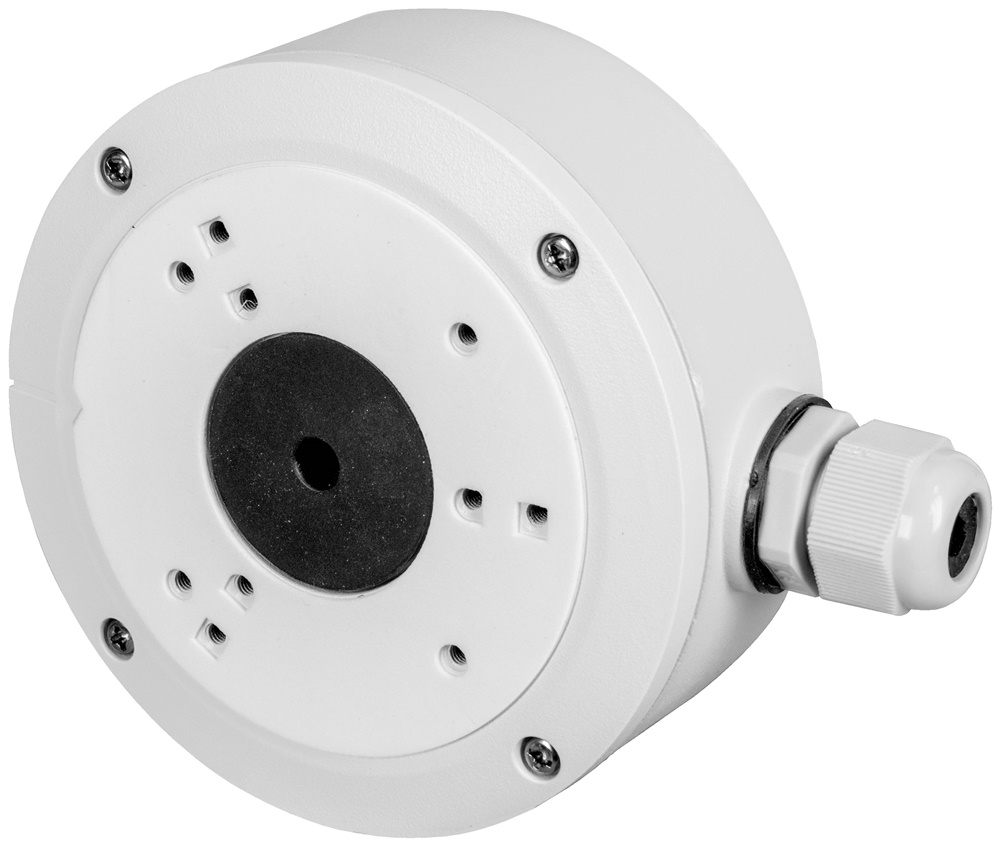 Staffa con scatola contatti per telecamere IP Bullet e Dome fissaggio parete soffitto