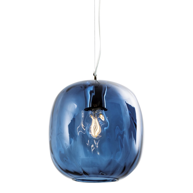 Sospensione vetro blu E27 IP20 design moderno per interni elegante e versatile