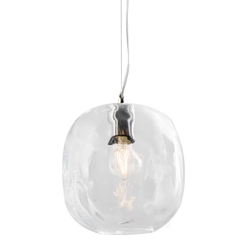 Lampada sospensione vetro cristallo trasparente E27 design elegante interni