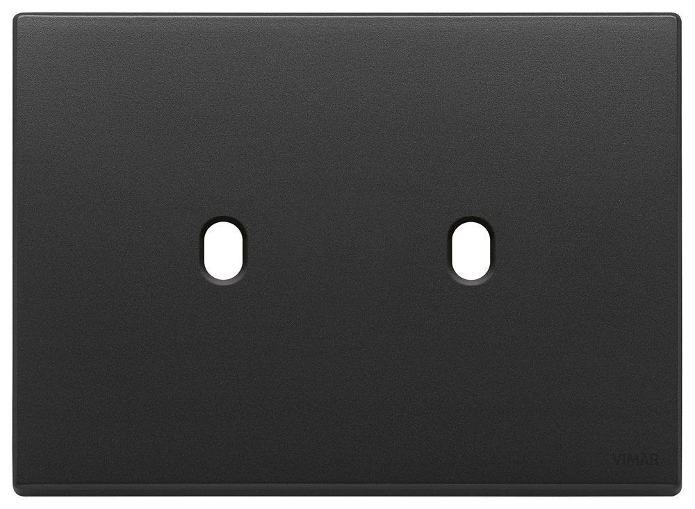Placca 3 moduli doppio comando metallo grigio antracite Vintage per impianti elettrici