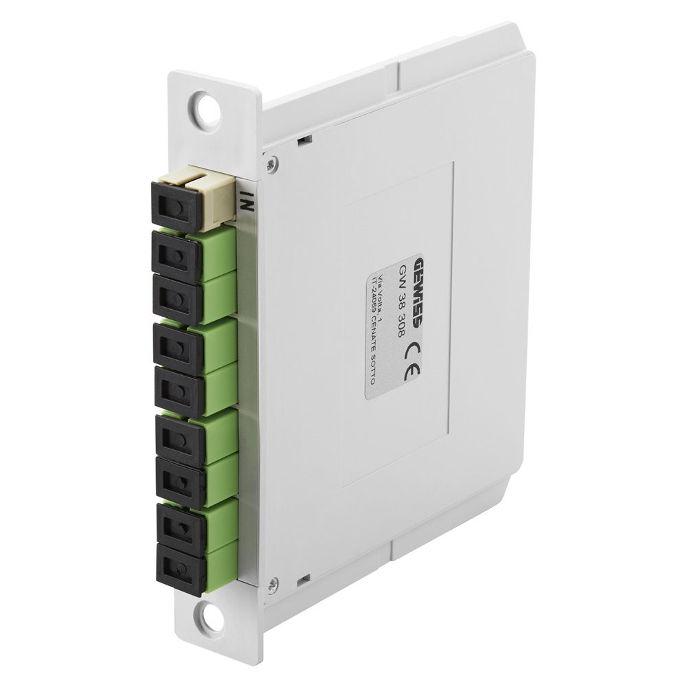Splitter ottico 1x8 con bussole SC/APC per cablaggio strutturato reti LAN fibra ottica Data Center