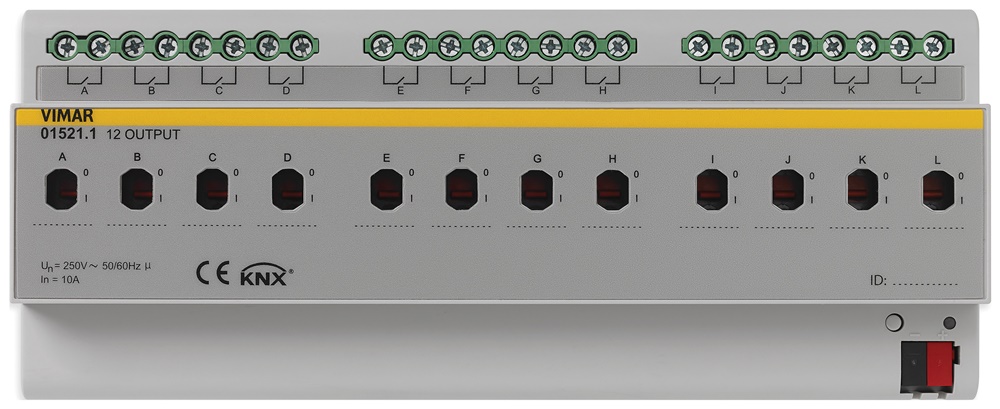 ATTUATORE 12 USCITE 250V 10AX KNX