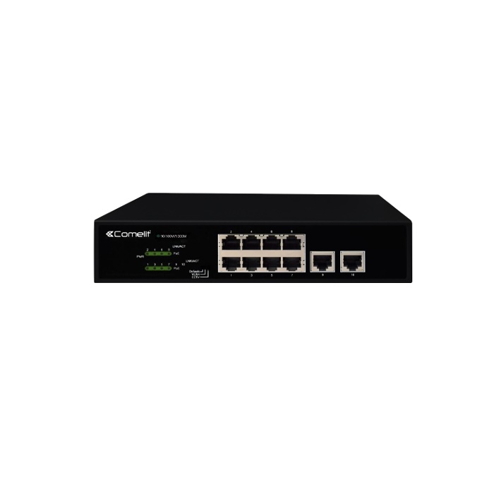Switch PoE 8 porte 2 uplink Gigabit rete compatibile Sistema ViP ECN 002