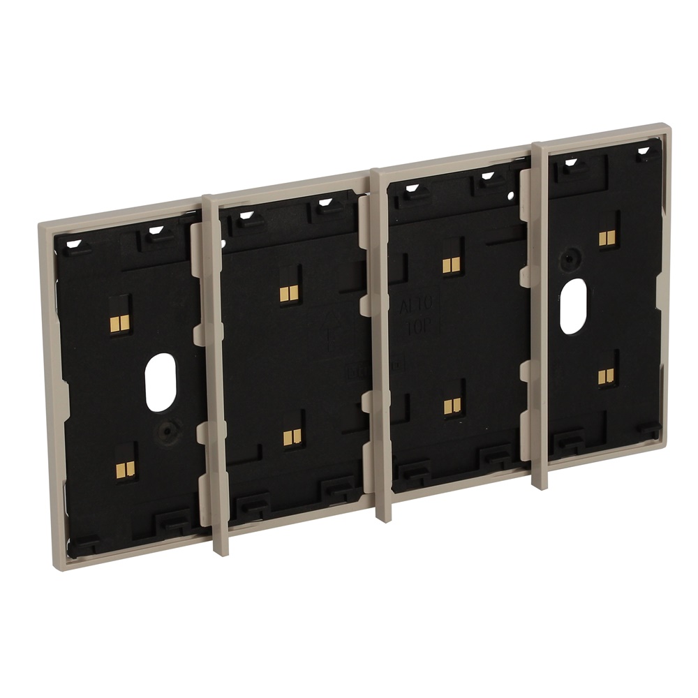 Frame elettrificato 4 moduli sabbia per comandi digitali installazione elettrica moderna