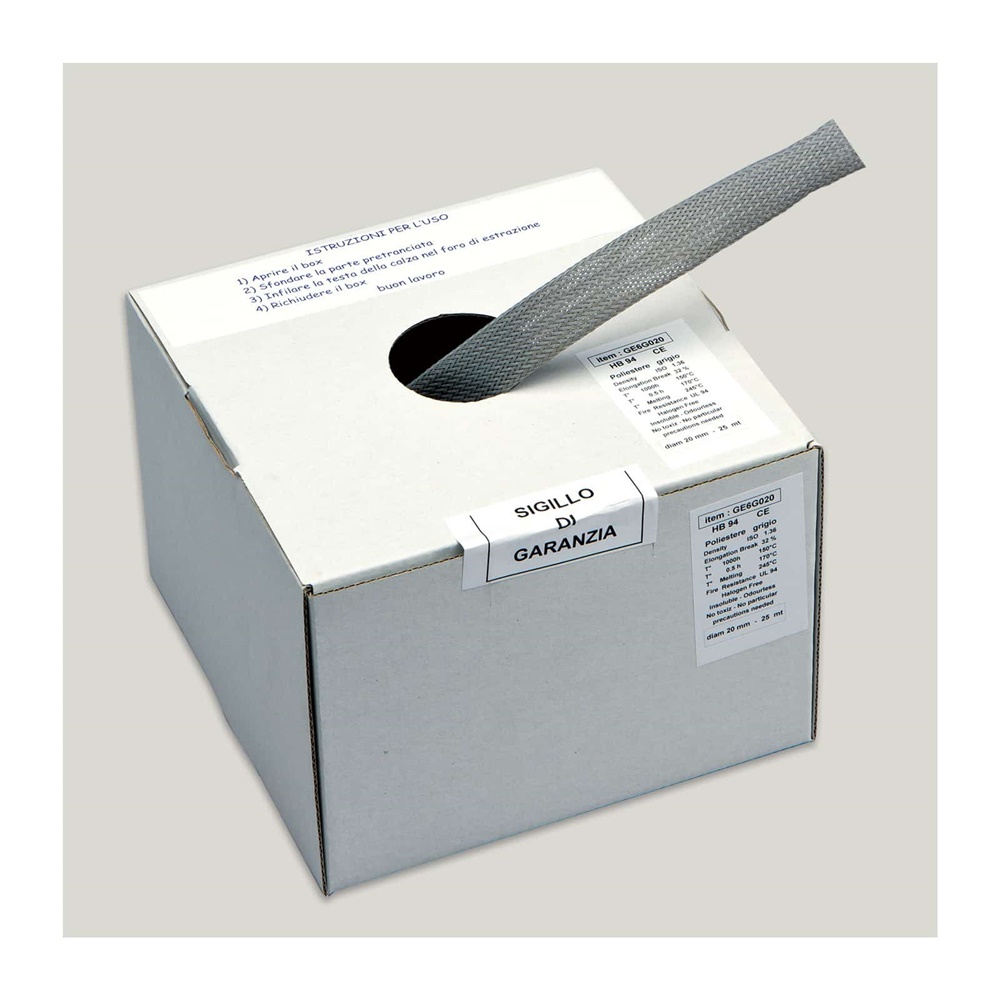 Calza trecciata HB94 27-45 diametro 30 mm grigio per protezione cavi