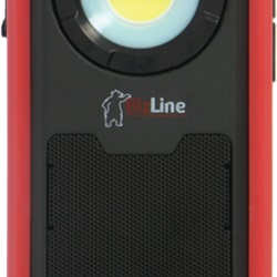 Lampada LED portatile 500 lumen 6000K IP54 ricaricabile con altoparlante Bluetooth per cantieri