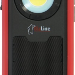 Lampada LED portatile 500 lumen 6000K IP54 ricaricabile con altoparlante Bluetooth per cantieri