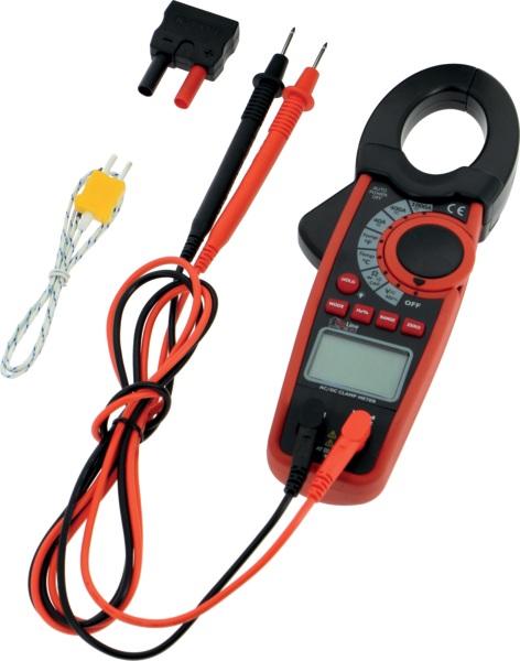 Pinza amperometrica con display LCD ergonomica per installatori elettrici e controllo consumi energia