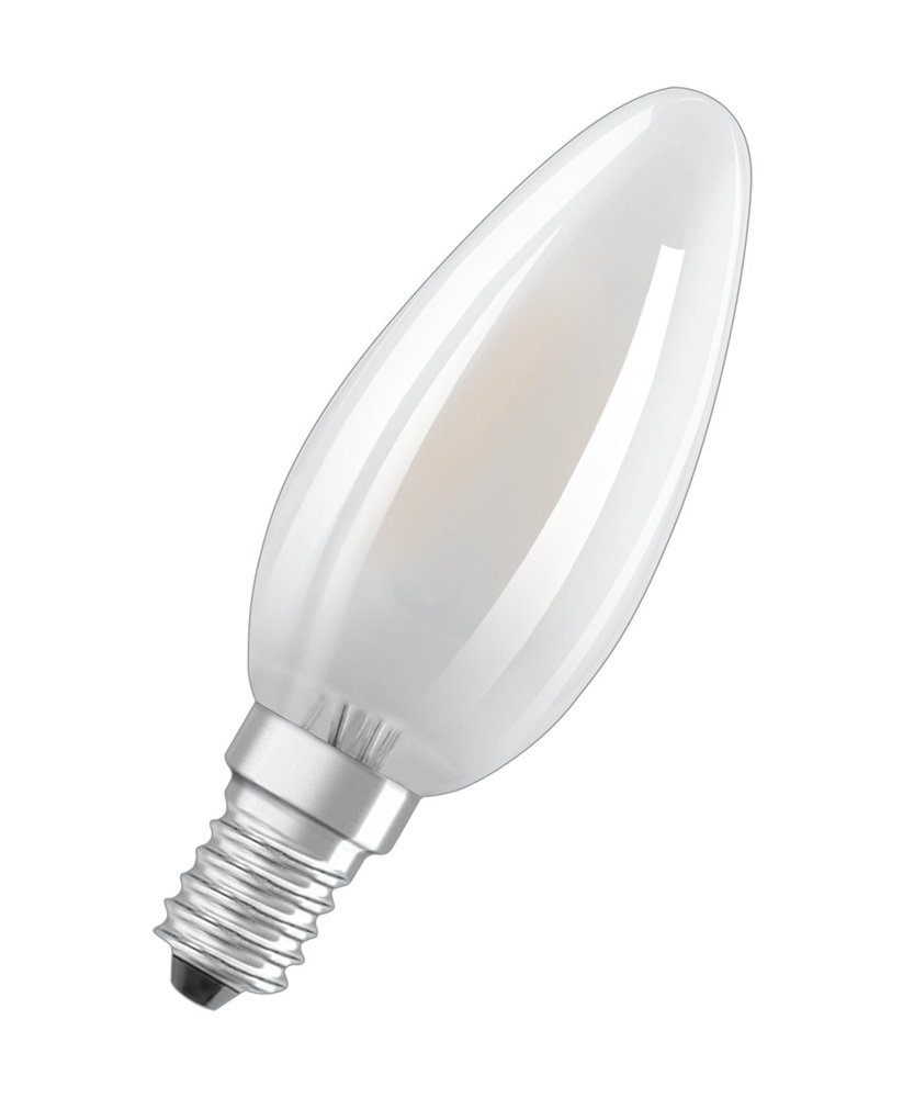 LAMPADINA CLASSICA A CANDELA  LED PCLB40 4W/827 230VGLFR E14 FS1