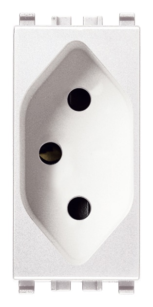 Presa SICURY 2P+T 10A 250V standard brasiliano bianco per impianti elettrici