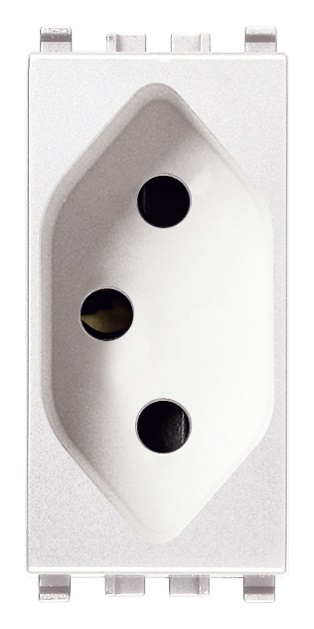 Presa SICURY 2P+T 20A 250V standard brasiliano bianco per impianti elettrici