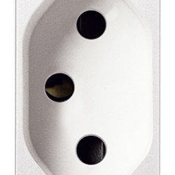 Presa SICURY 2P+T 20A 250V standard brasiliano bianco per impianti elettrici