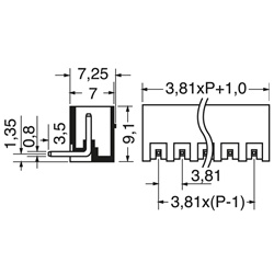 Morsettiera europea maschio 4 vie passo 3,81 mm per connessioni elettriche sicure e durature