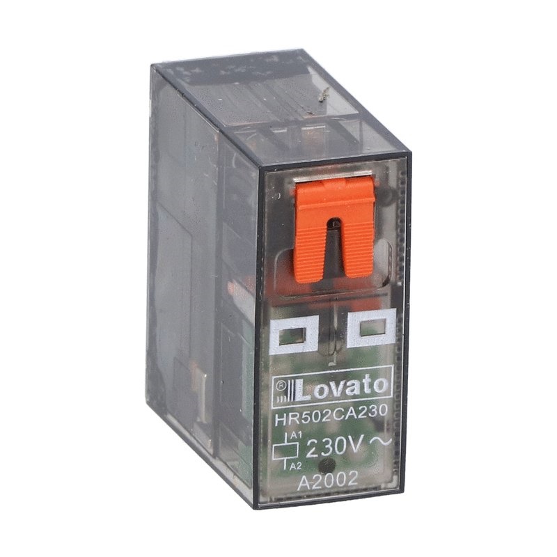 Rele miniaturizzato 2 contatti scambio 8A 230VAC con LED indicatore stato montaggio zoccolo