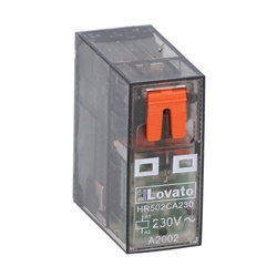 Rele miniaturizzato 2 contatti scambio 8A 230VAC con LED indicatore stato montaggio zoccolo
