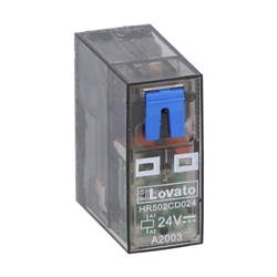 RELE MINIATURIZZATO 2 CONTATTI SCAMBIO 8A 24VDC LED INDICATORE STATO Montaggio zoccolo HR5XS2