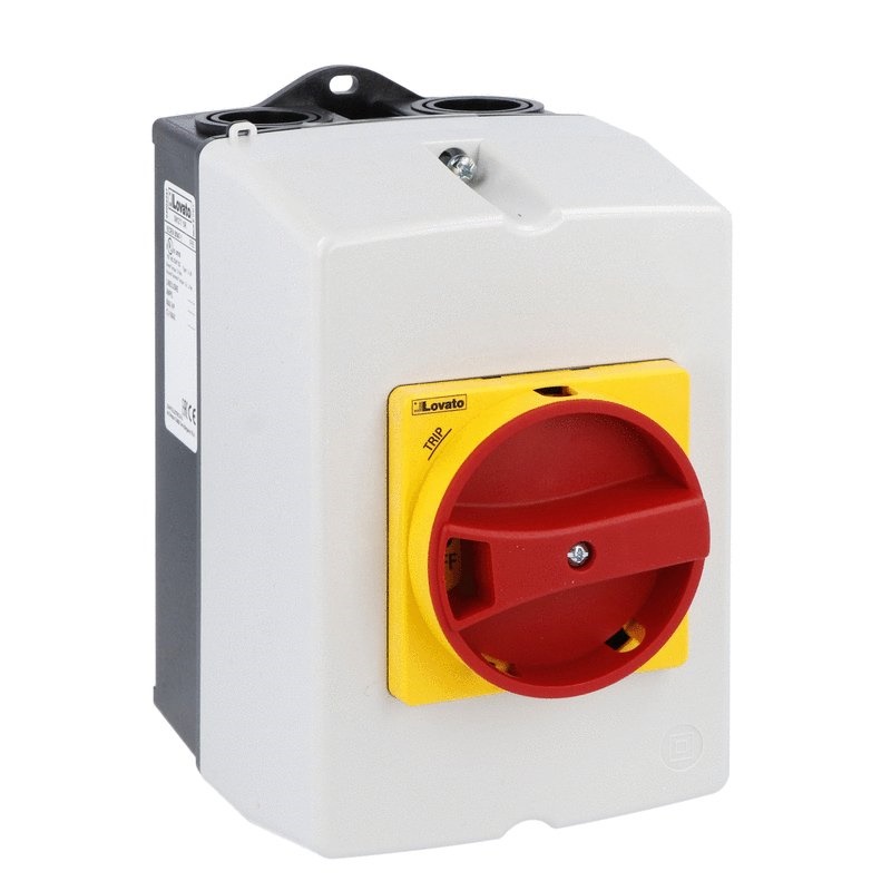 Contenitore parete IP65 SM1R maniglia rossa attuatore rotativo 100mm