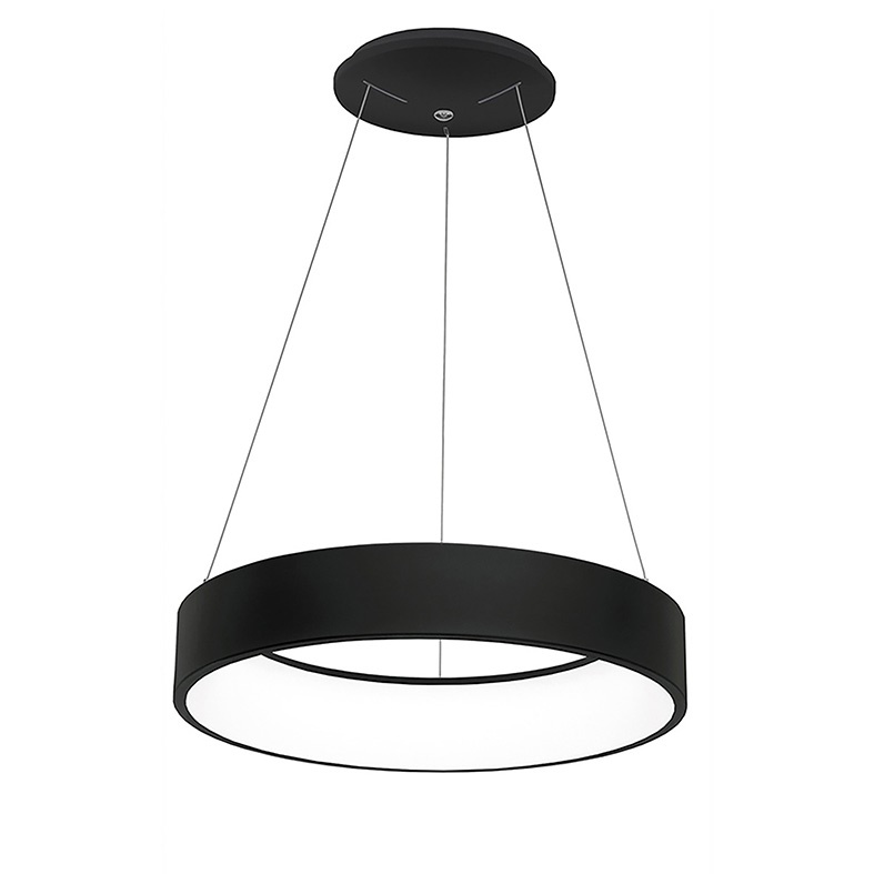 Sospensione tonda nera LED 36W IP20 diffusione luce interna design moderno