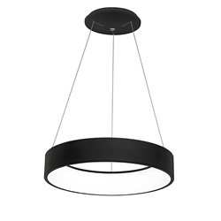 Sospensione tonda nera LED 36W IP20 diffusione luce interna design moderno