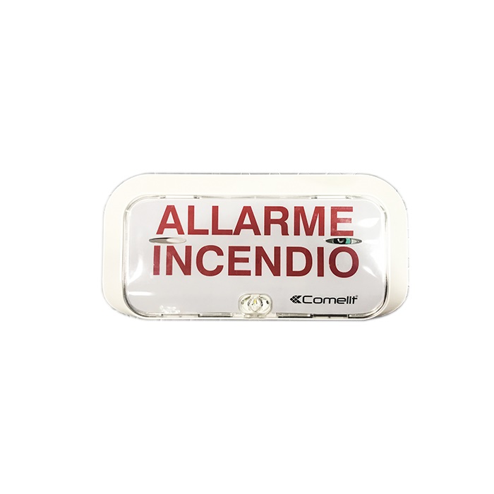 Targa ottico-acustica EN54 segnalazione allarme incendio LED bianco 71-91dB montaggio parete/incasso