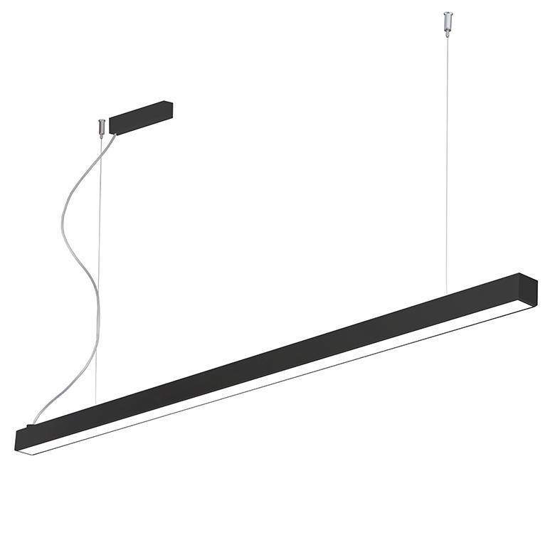 Sistema lineare LED 36W nero 4000K CRI90 per illuminazione a sospensione e soffitto ambienti professionali e residenziali