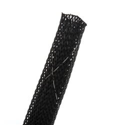 BRAIDED SLEEVE, FR, .50 X500 ,BLK,1