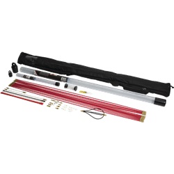 Kit aste tiracavo modulare 14 m con custodia e accessori polimero visibili al buio per installazioni elettriche rapide e sicure