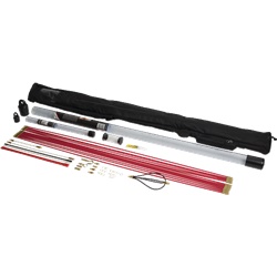 Kit aste tiracavo modulare 14 m con custodia e accessori polimero visibili al buio per installazioni elettriche rapide e sicure