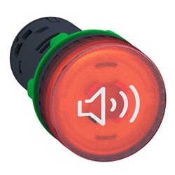 Segnalatore acustico-luminoso rosso 230 240 Vac continuo-intermittente
